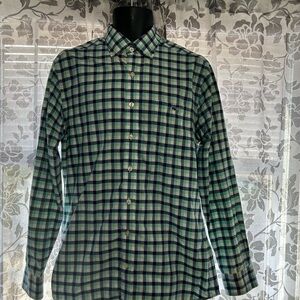 Vineyard Vines Green and Blue Casual Button Down Shirt